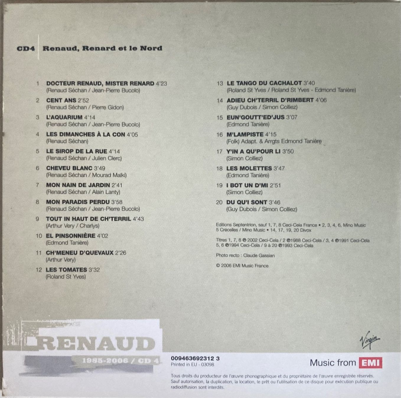 CDs: RENAUD - 1985-2006 / CD 4 – Gebraucht aus Poliez-Pittet von Newtown-Records 1