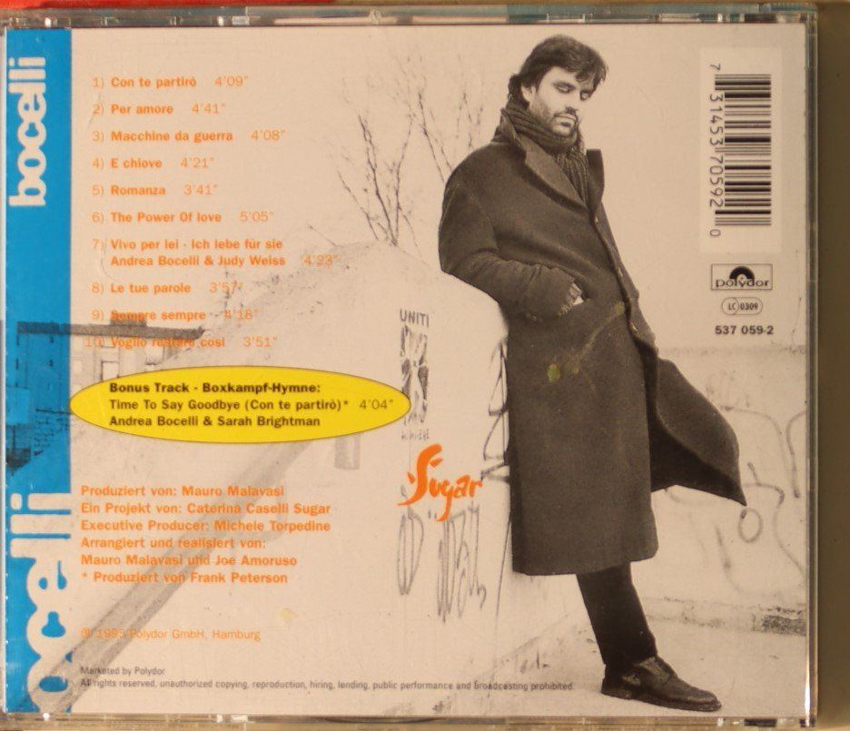 CD: Andrea Bocelli – Bocelli – Usato da Luzern venduto da CONTENTI 2