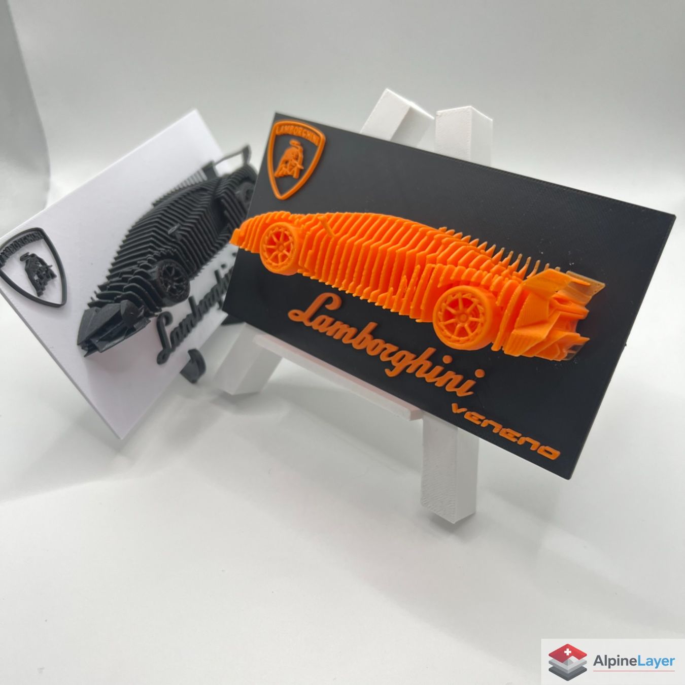 Figuren: Lamborghini Veneno Layered 3D Printed Sculpture Orange – Neu (gemäss Beschreibung) aus Losone von AlpineLayer 6