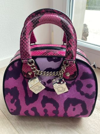 CHRISTAN DIOR 2004 PYTHON TRIMMED GAMBLER DICE BAG