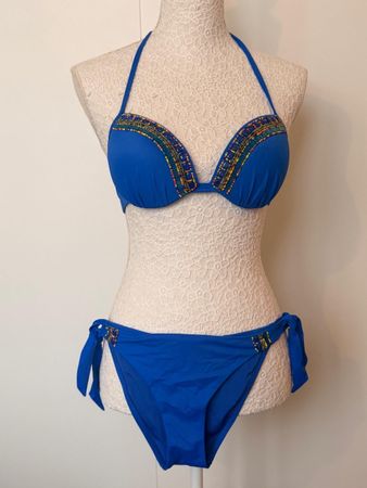 Push Up Bikini Set blau Calzedonia Grösse 36
