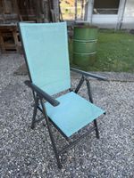 6 Gartenstühle Farbe blau und grün 