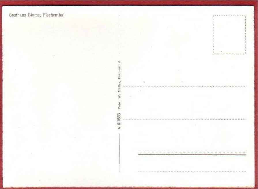 Cartoline postali: FISCHENTHAL, GASTHAUS BLUME, GROSSFORMAT – Usato da Grüningen venduto da Kartenlaube 1