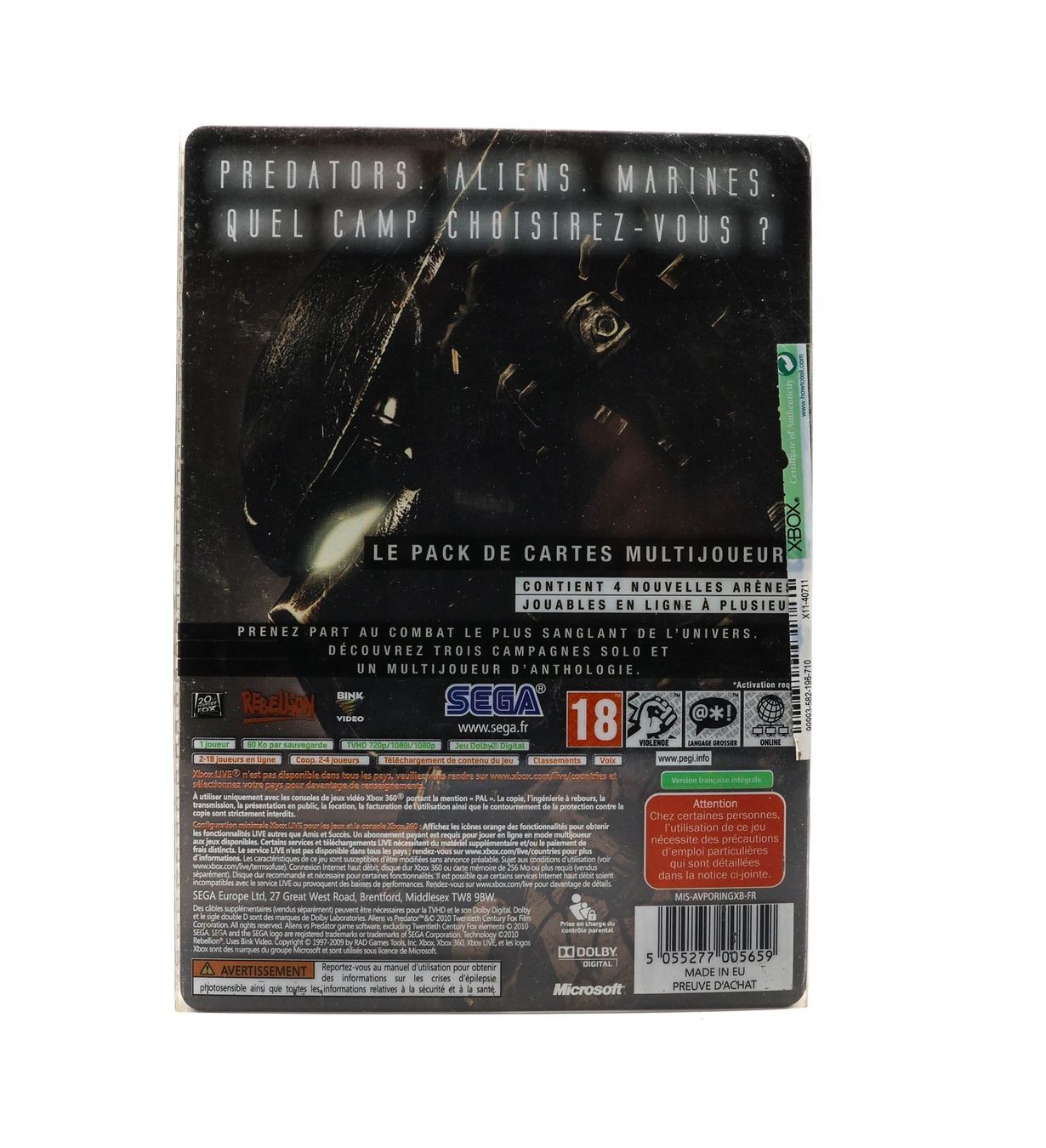 Spiele: Aliens Vs Predator Hunter - Edition Steel Box - XBOX 360 – Gebraucht aus Paudex von  1