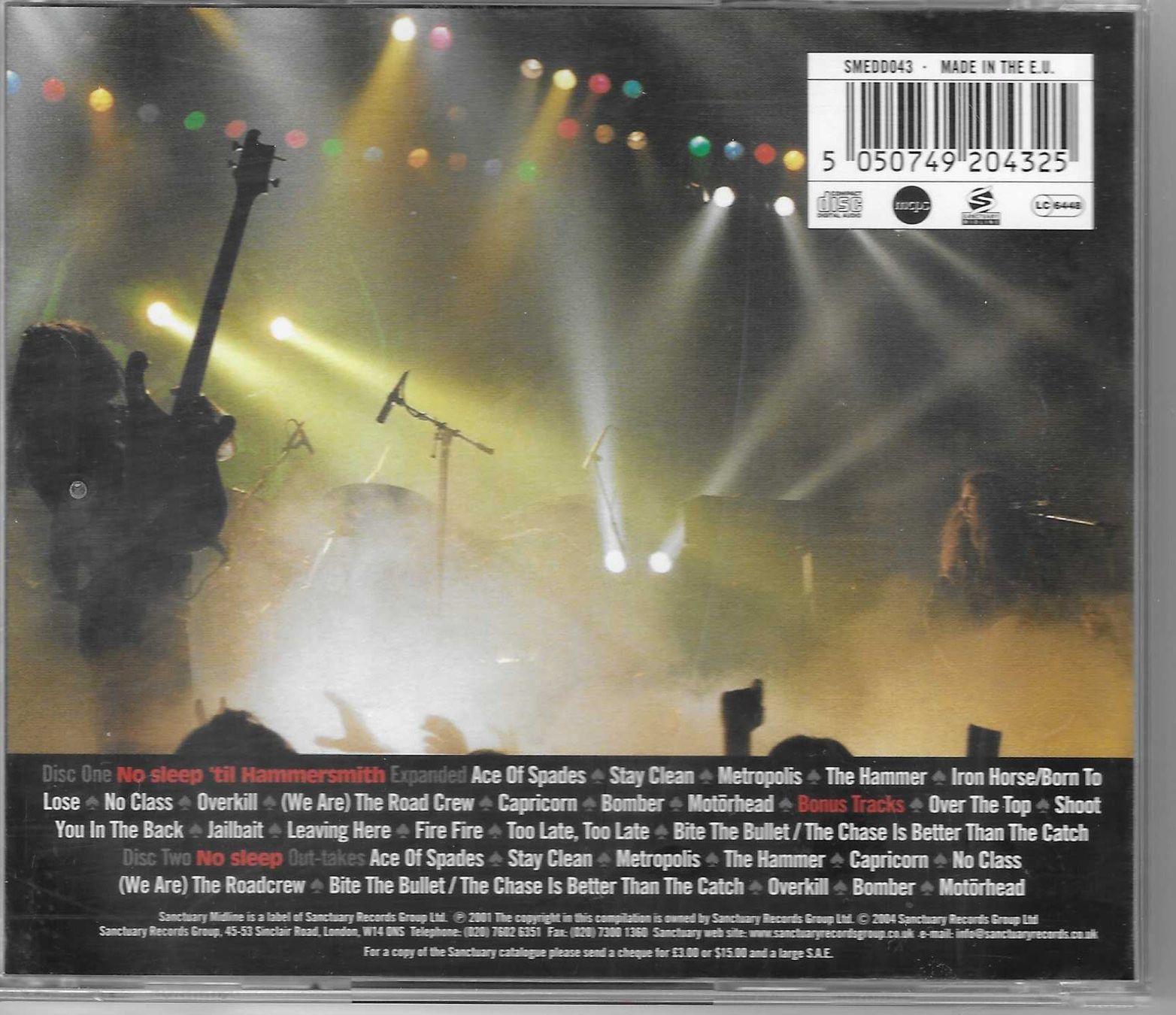 CDs: MOTÖRHEAD  -  NO SLEEP 'TIL HAMMERSMITH – D'occasion à Bex par Giorgiob 1