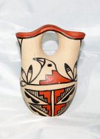 Wunderbare Navajo Doppelausgussvase mit stilisiertem Vogel