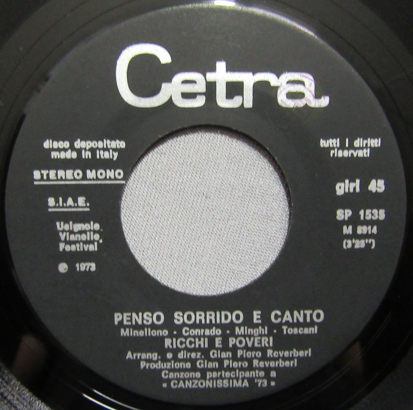 Dischi in vinile: Ricchi e poveri - penso sorrido e canto - Single von 1973 – Usato da Auenstein venduto da Padabimbim 2