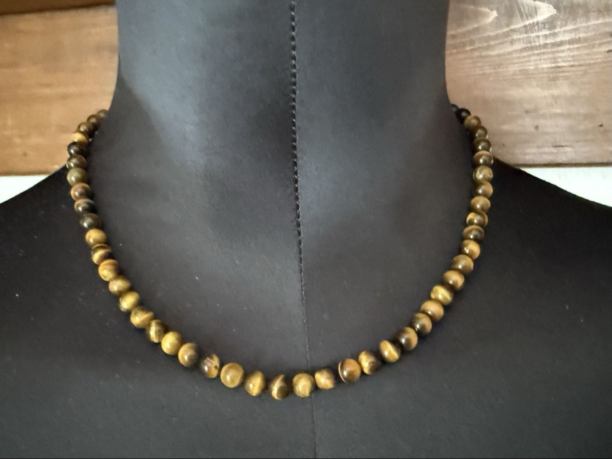Catenine: Vintage Halskette mit Tigeraugensteinen – Usato da Lamone venduto da LaCantinaMagica 1