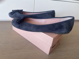 Blaue Wildleder Ballerinas von Pretty Ballerinas, Gr. 40