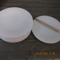 8 Stk. Essteller flach, weiss, Durchmesser 22 cm gebraucht