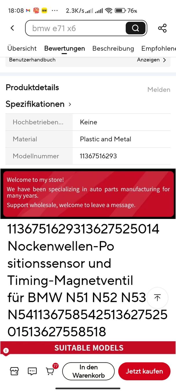 BMW Tutti pezzi di ricambio auto: Camshaft adjustment valve – Nuovo (secondo la descrizione) da Biel/Bienne venduto da johnychen63 5