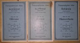 Topographischer Atlas Schweiz Blätter 504, 424, 505 1:50.000
