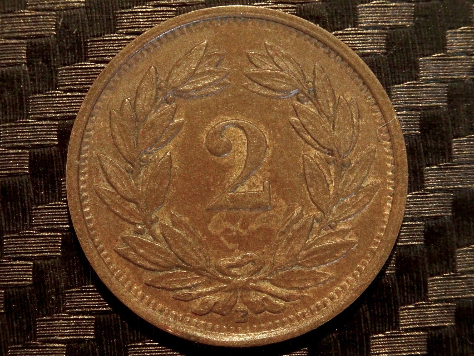 Tutti le monete: 1933 - 2 cts. 1.00 Mio.!!! 3.01gr!!! – Usato da Courgenay venduto da ZubR237 1