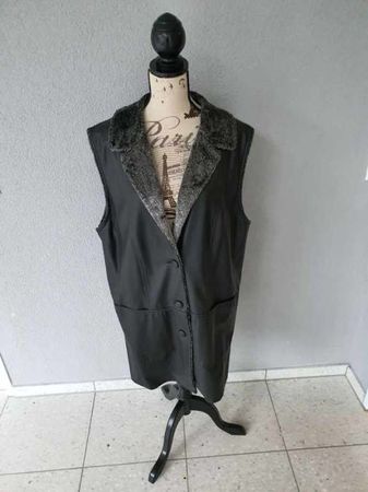 Kunst Leder Gilet Jacke für den Uebergang Herbst neuwertig