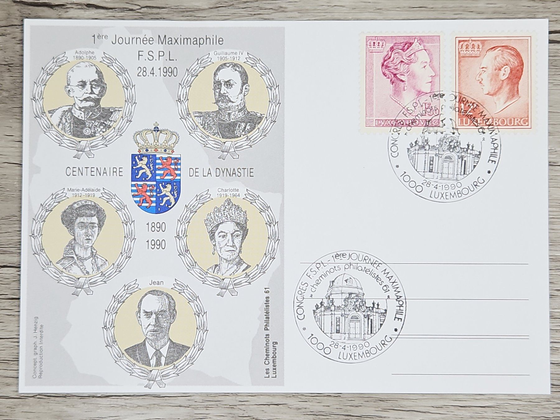 Alle Briefmarken: CL04 Carte Postale + Timbre Luxembourg 1990 – Gebraucht aus Cousset von Patrick_Collections