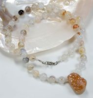 ♛ Designerkette Achat Druzy ca. 56cm