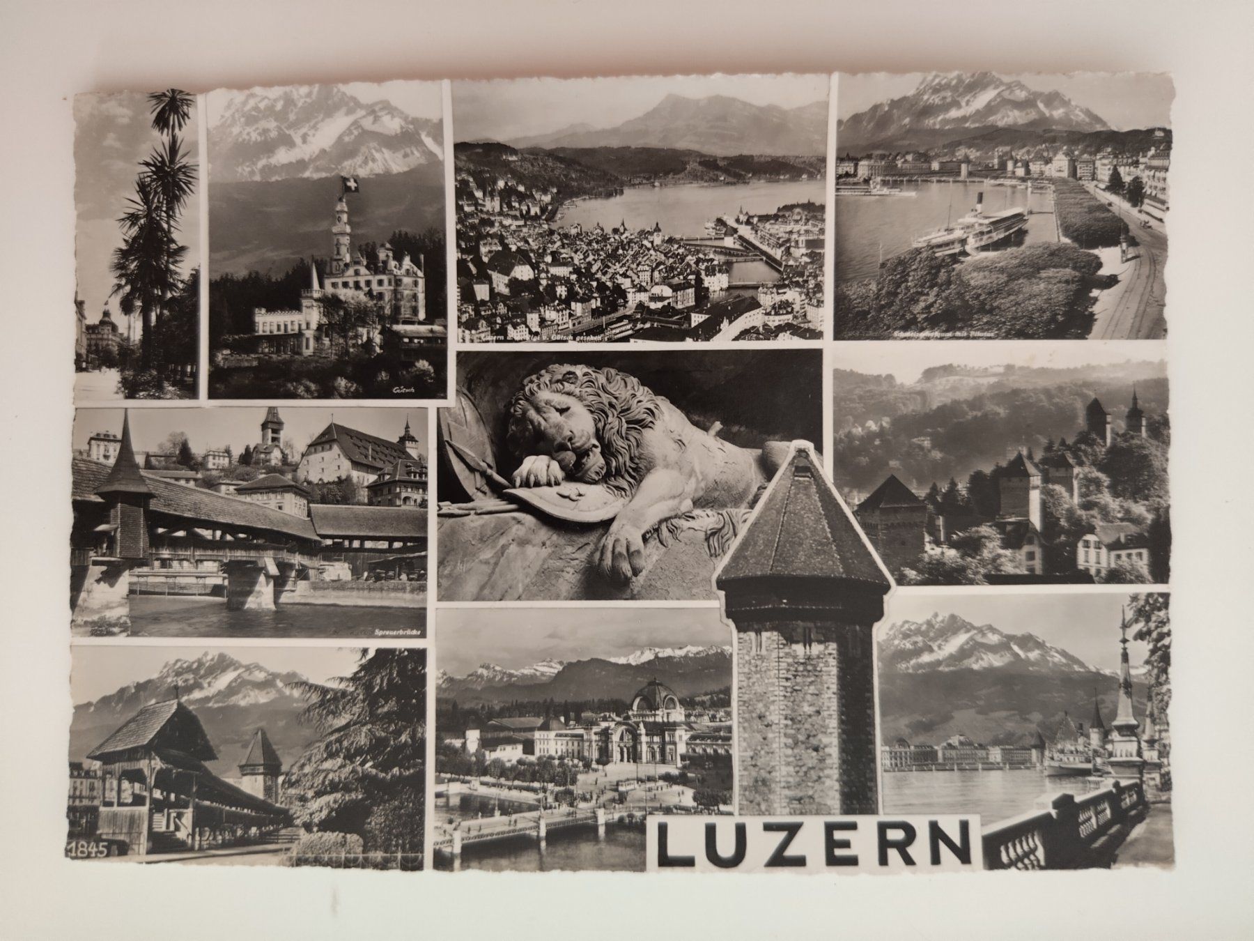 Cartoline postali: Löwendenkmal etc, von Luzern, dat. 1956 – Usato da Ohmstal venduto da Lebensfreude05