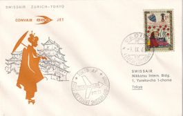 Erstflug Swissair Zürich - Tokio 1961, ab FL