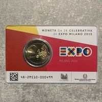 Italien 2 Euro 2015, EXPO Milano, offizielle Coincard IPZS
