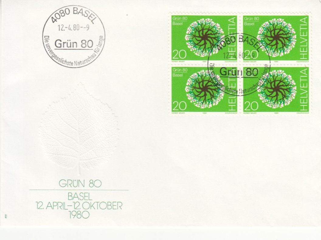 Alle Briefmarken: Sonderstempel S. 1016 Grün 80 Basel – Gebraucht aus Bürglen TG von StampGraf
