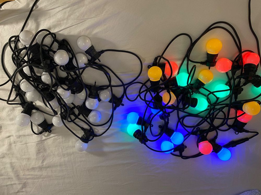 2x 4-farbige LED-Lichterkette, 20 Lämpchen, 1,2 Watt, 475cm, | Kaufen
