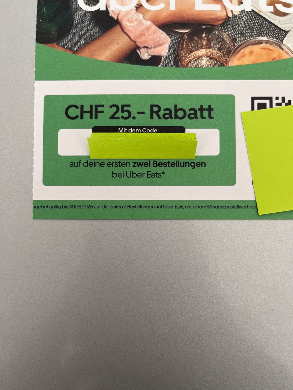 Buoni: Uber Eats 25.- Rabattcode auf zwei Bestellungen – Nuovo (secondo la descrizione) da Unterägeri venduto da flu_zp5d 1