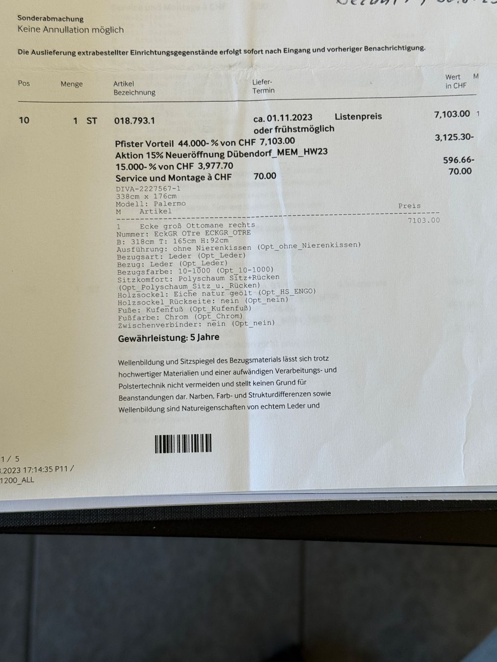 Pfister Divani: Pfister Sofa Modell Palermo – Usato da Giebenach venduto da classe74 3