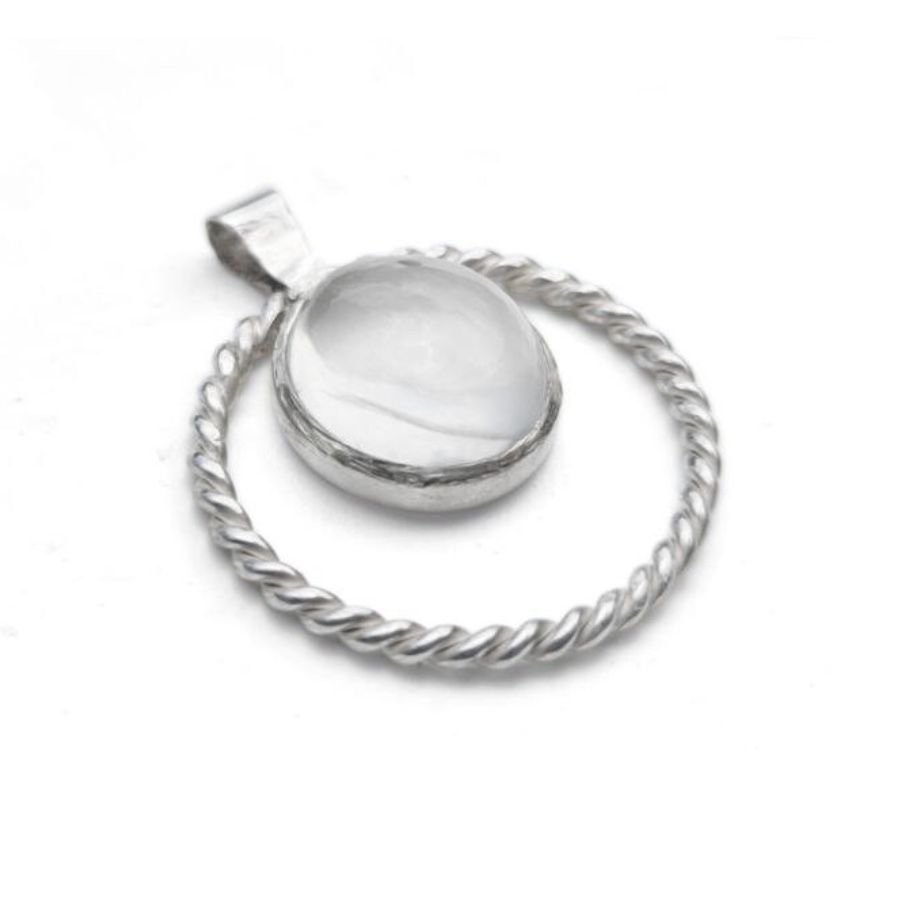 Ciondoli: Silber Anhänger mit Mondstein Cabochon – Nuovo e nell'imballaggio originale da Olten venduto da Lulu_Amani 1