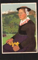 Bundesfeierkarte 1933 , Nr. 57 g * , Walliserin