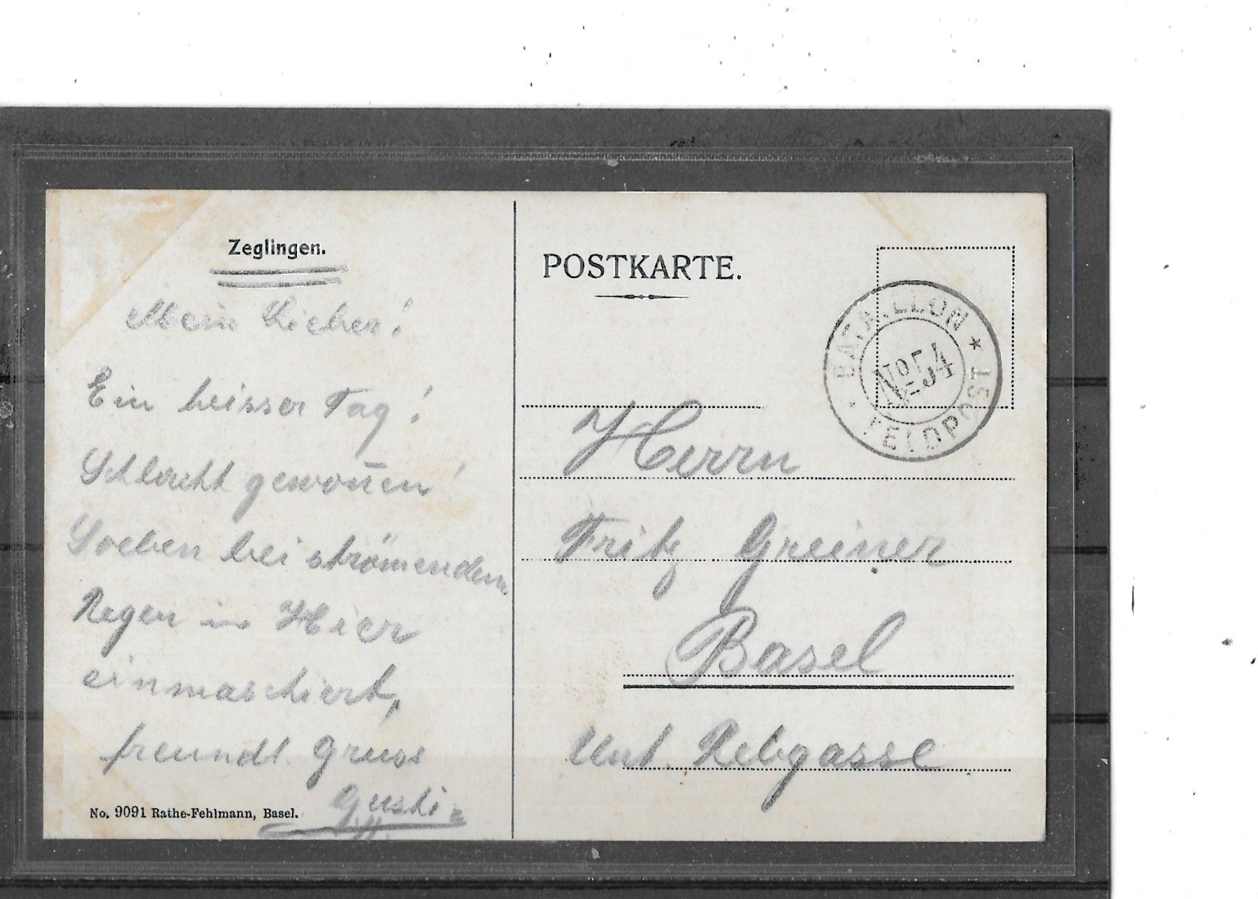 Cartoline postali: BL Zeglingen – Usato da Schocherswil venduto da Wilare 1