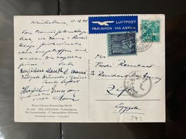Schweiz 1948 Kunstkarte MiF nach Ägypten