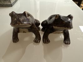 2er Set Vintage Frösche – Keramik Kröten