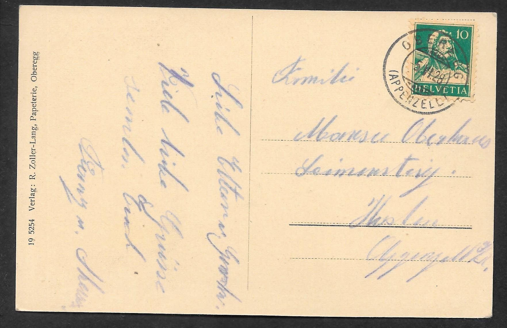 Cartes postales: Oberegg Gesamtansicht coloriert – D'occasion à Olten par clotaldi 1