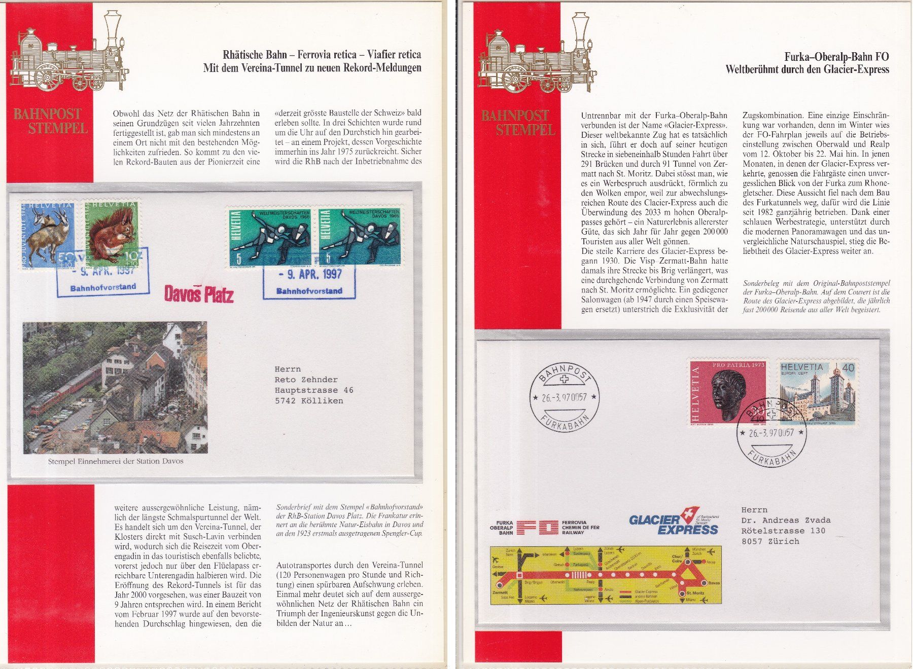 Tous les timbres: 17 Stk. CH Eisenbahn Spezial-Belege – D'occasion à Münchwilen AG par Nesar 3