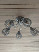 Deckenlampe mit 5-flammig, Chromkörbchen