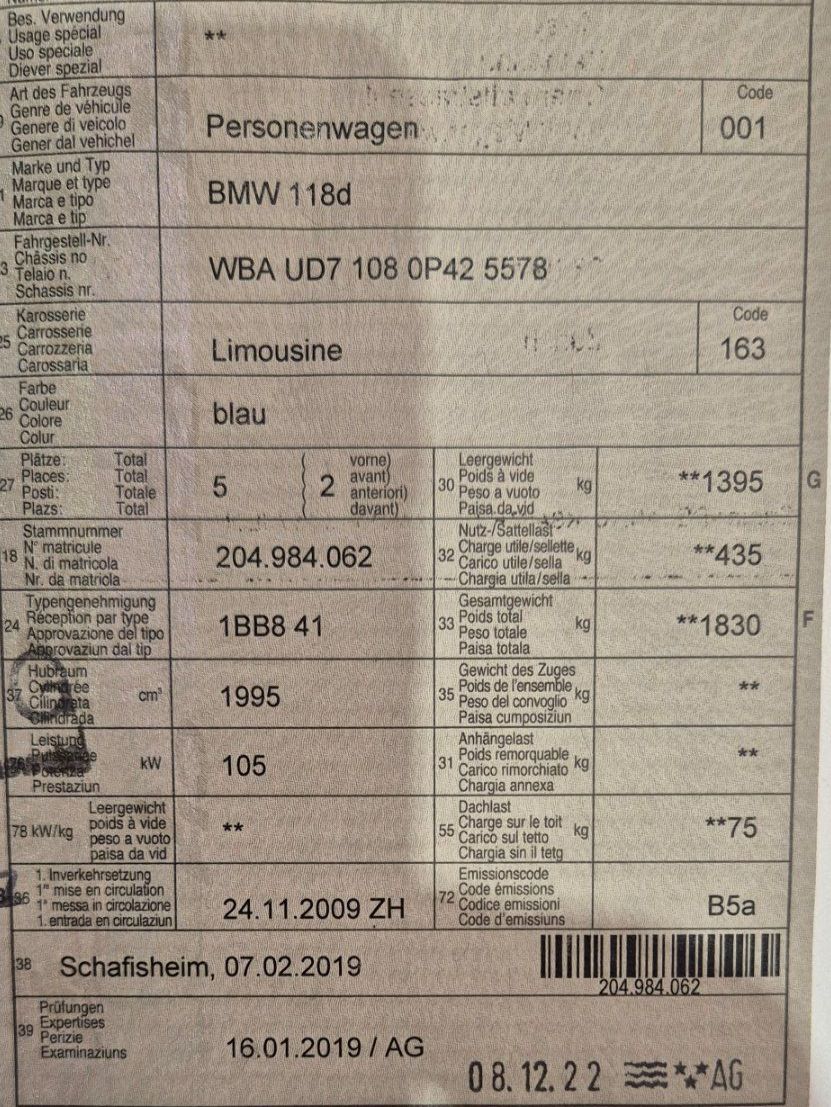 BMW Autos: BMW 118d mit Motorschaden – Gebraucht aus Otelfingen von hof74 9