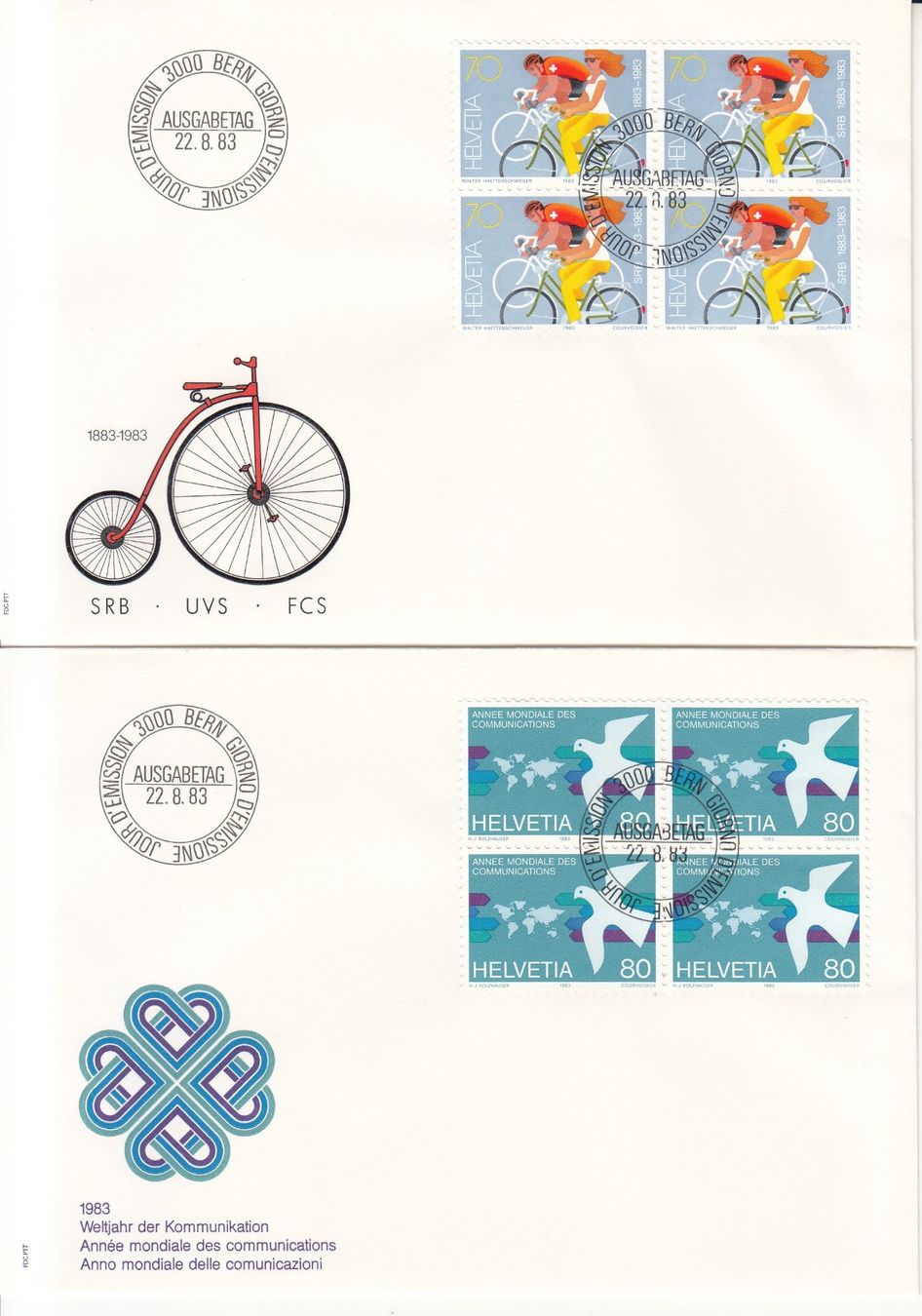 Tutti i francobolli: SBK 701 - 704 im 4er-Block FDC – Usato da Bürglen TG venduto da StampGraf 2
