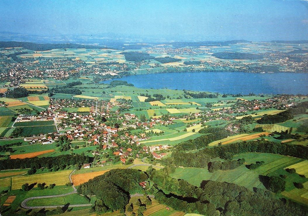 Cartoline postali: BONISWIL Flugaufnahme – Usato da Jona venduto da philajona