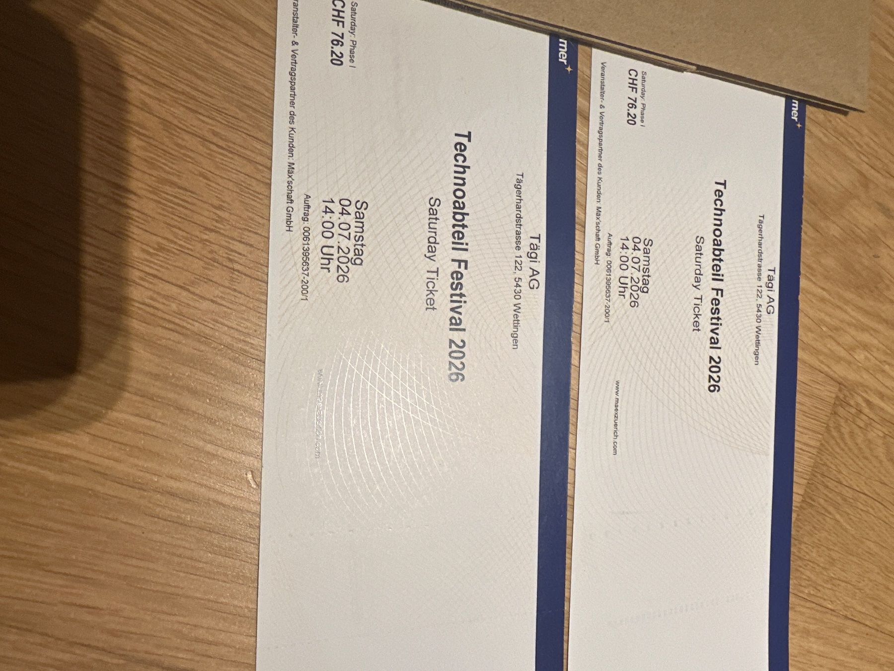 Biglietti: 2x Samstag Tickets Technoabteil Festival – Nuovo (secondo la descrizione) da Pfäffikon ZH venduto da gom_5jq6