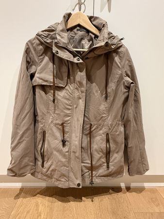 Esprit Übergangsjacke Damen Beige Kapuze Gr. S Top!