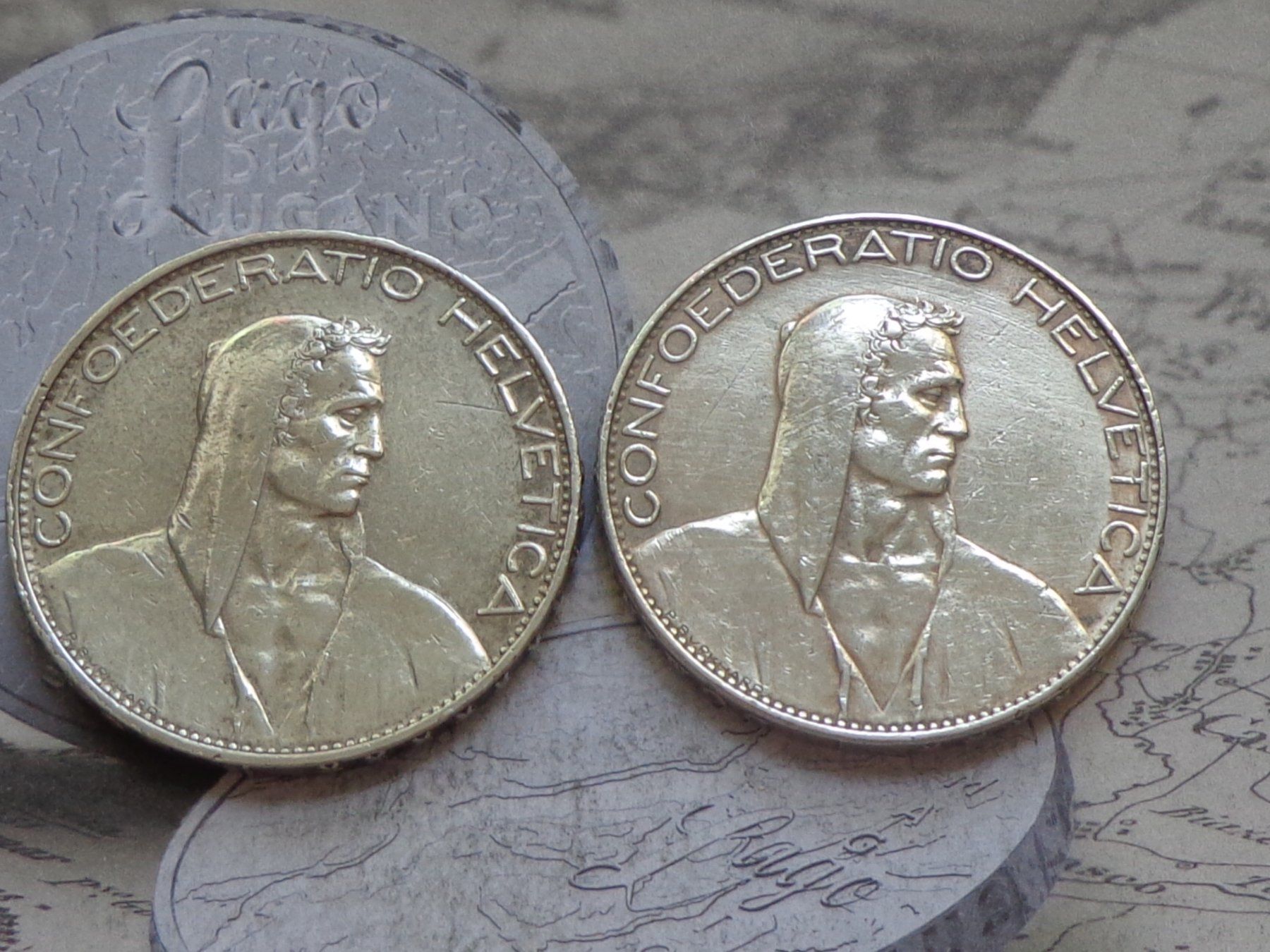 Tutti le monete: 2 x 5 Fr. 1926 B - belles pièces – Usato da Pully venduto da UCA01 1