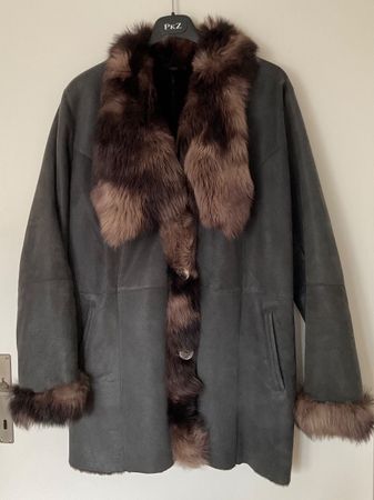 Silvio Toskani Lammfell Jacke Gr 44 (it XXXL) d.grau NEUWERT