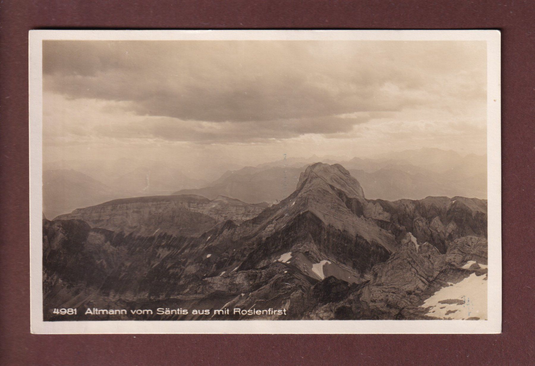 Cartoline postali: ALTMANN vom Säntis - Roslenfirst - 1932 – Usato da Pully venduto da nicecards