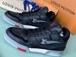 LOUIS VUITTON Eclipse Monogramm Leder Mid Sneakers 43.5 NEU