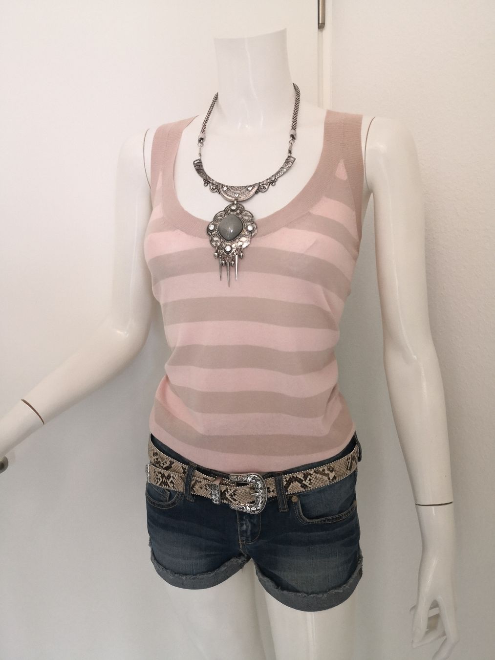 Mango Maglioni & Felpe: 🤩MANGO SUIT TWINSET PULLOVER & TOP GESTREIFT ROSA-BEIGE – Usato da Olten venduto da Naja-Twins-Twins 6