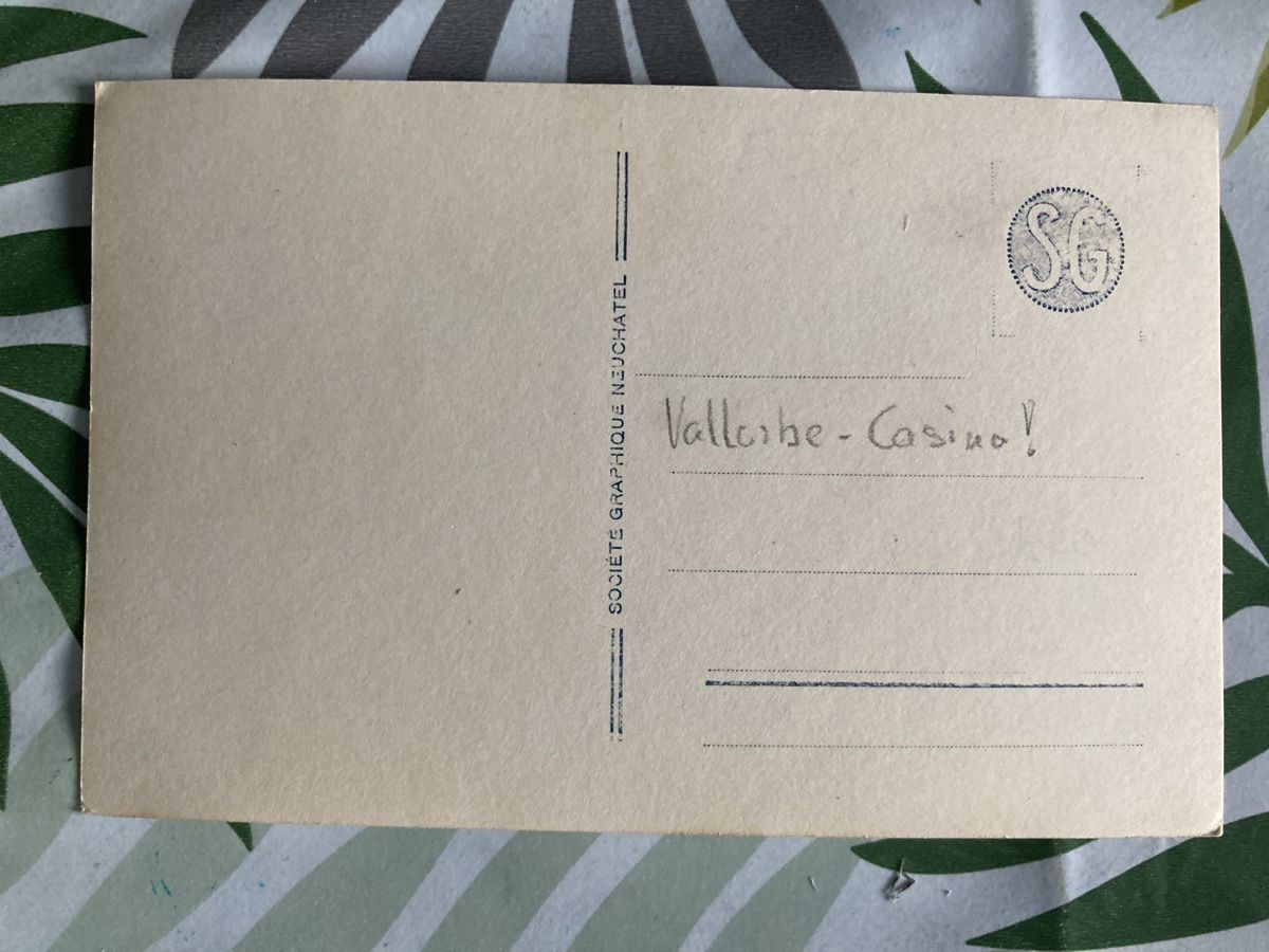 Ansichtskarten: 59)AKVallorbe-Casino,ca 1920! – Gebraucht aus Ascona von ruru4150 1