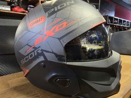 Casque Scorpion Exo Combat II Xenon noir mat/rouge