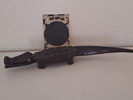 Krokodil Hartholz Papua new Guinea handgeschnitzt
