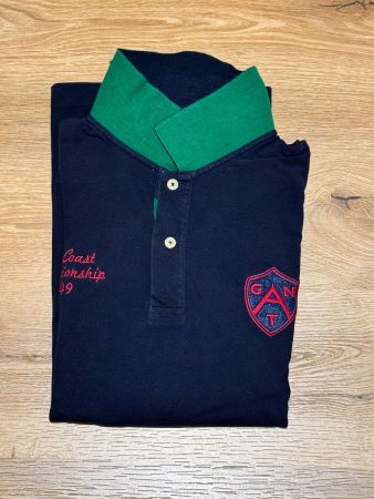 GANT, Polo-Shirt, langarm, blau, Grösse XL