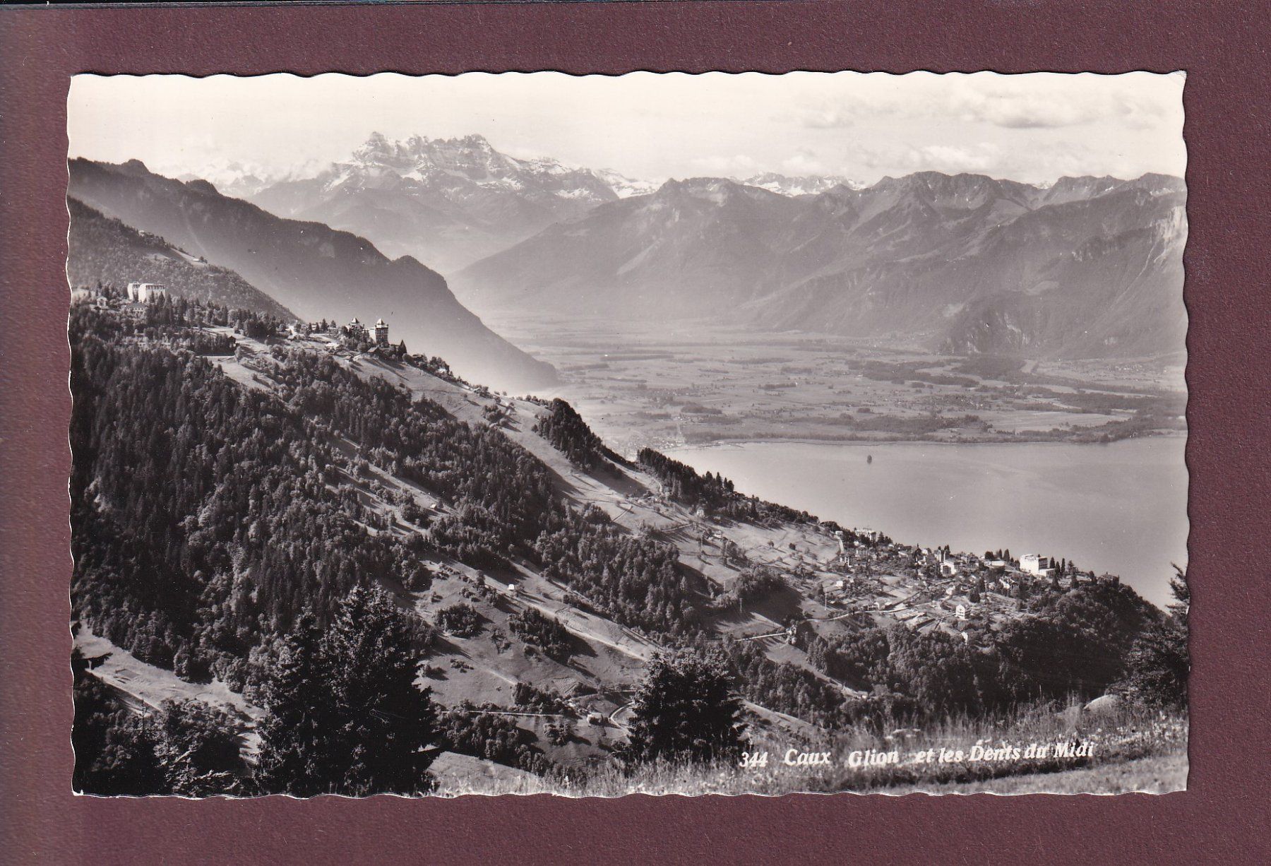 Cartoline postali: CAUX - GLION - Dents du Midi – Usato da Pully venduto da nicecards